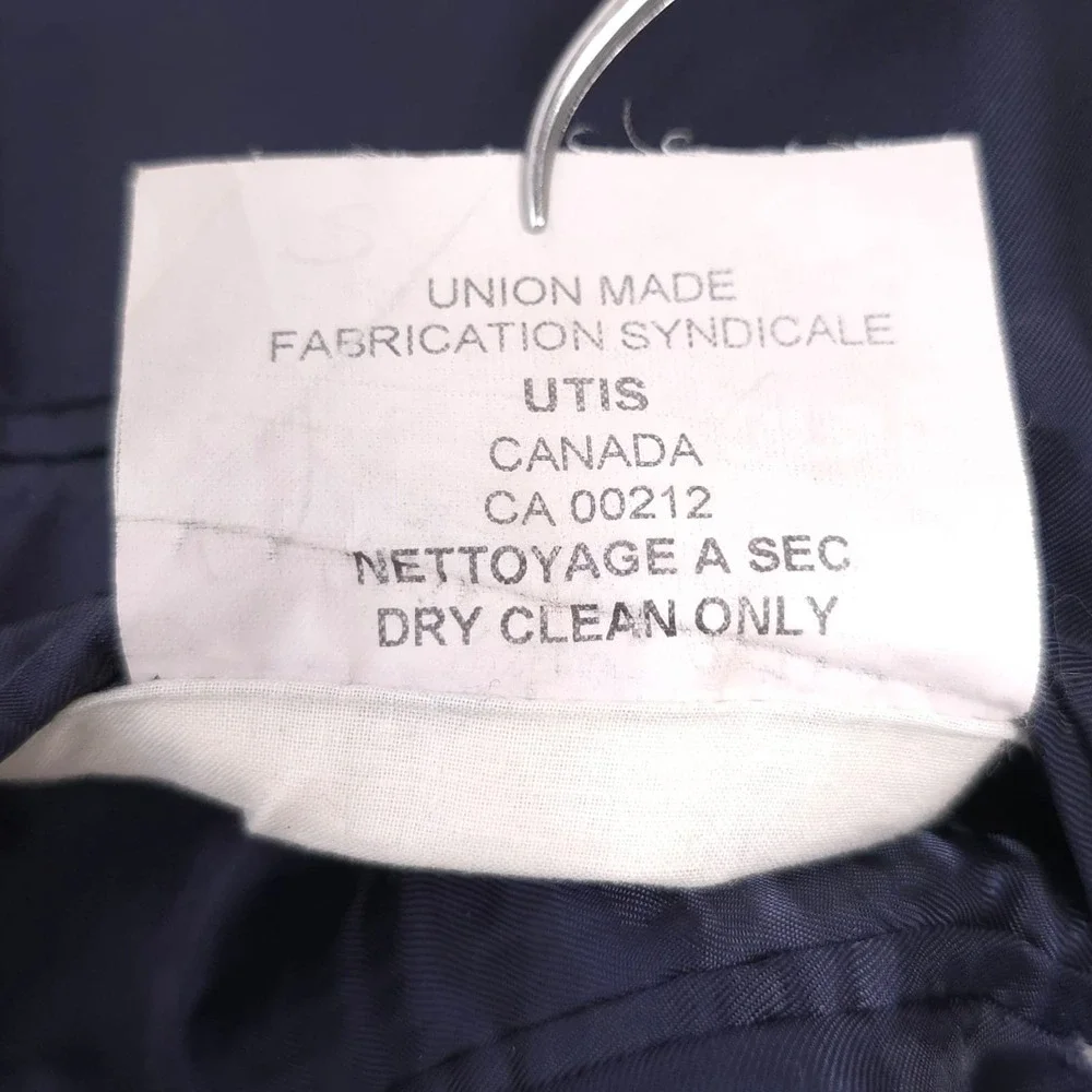 SAMUELSOHN Men's Navy Sport Coat Navy 40L Super 120s Wool UNION MADE UTIS CANADA